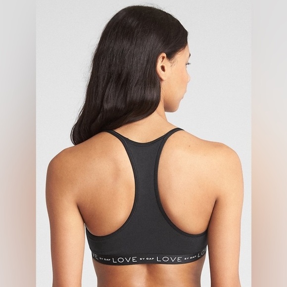 GAP LOVE White Stretch Cotton Bralette XL Set of 2! Black gray pullover Bra soft - Picture 4 of 12